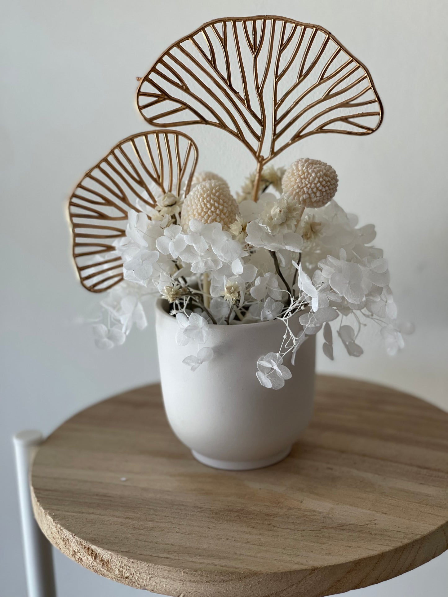 MINI White, Cream & Gold Dried Arrangement