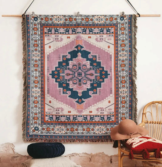 “Strawberry Fields” - Woven Picnic Rug/Throw