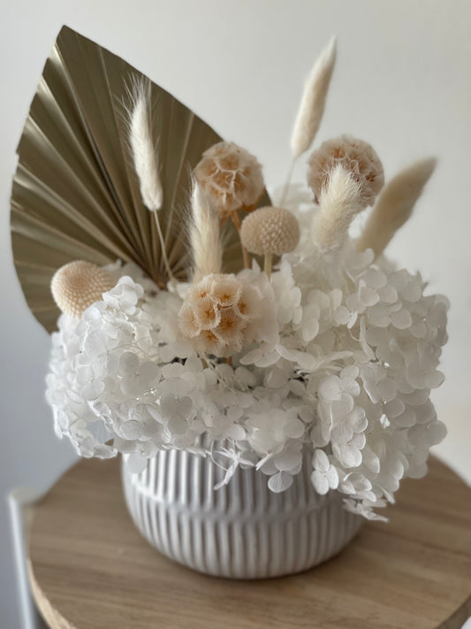 Natural, White & Cream Dried Arrangement