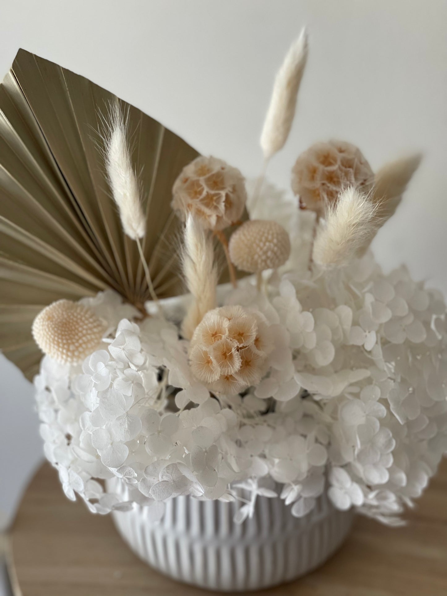 Natural, White & Cream Dried Arrangement