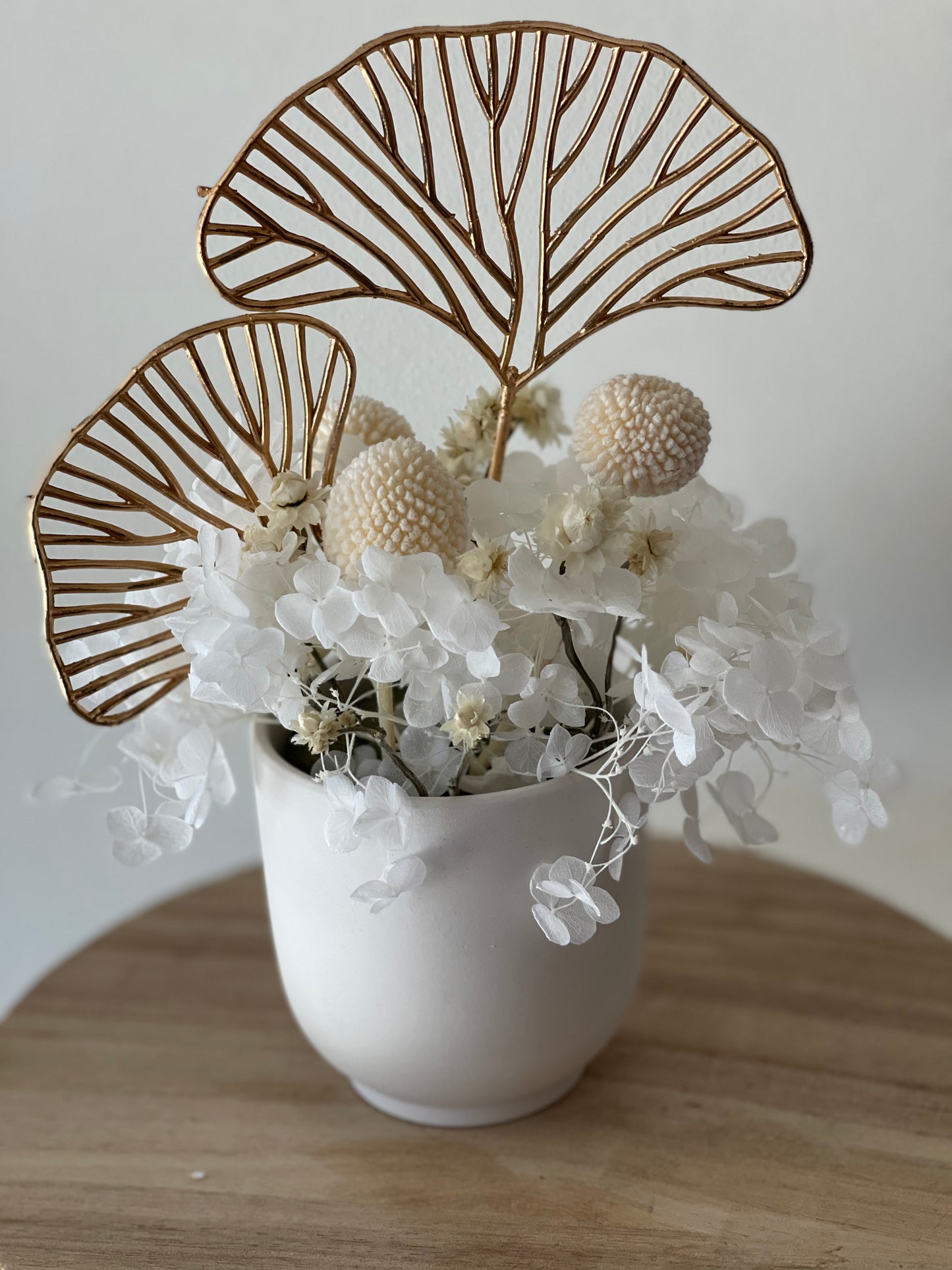 MINI White, Cream & Gold Dried Arrangement