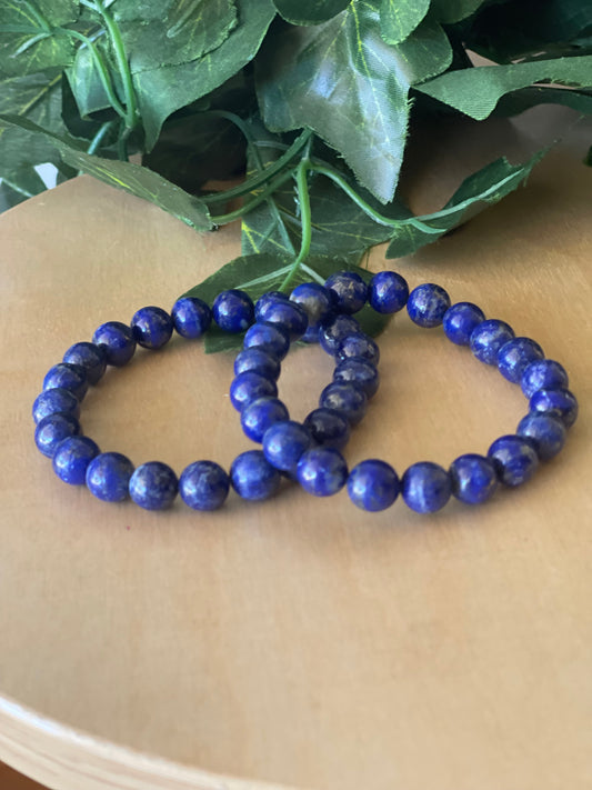 Lapis Lazuli Round Bead Bracelet 8mm