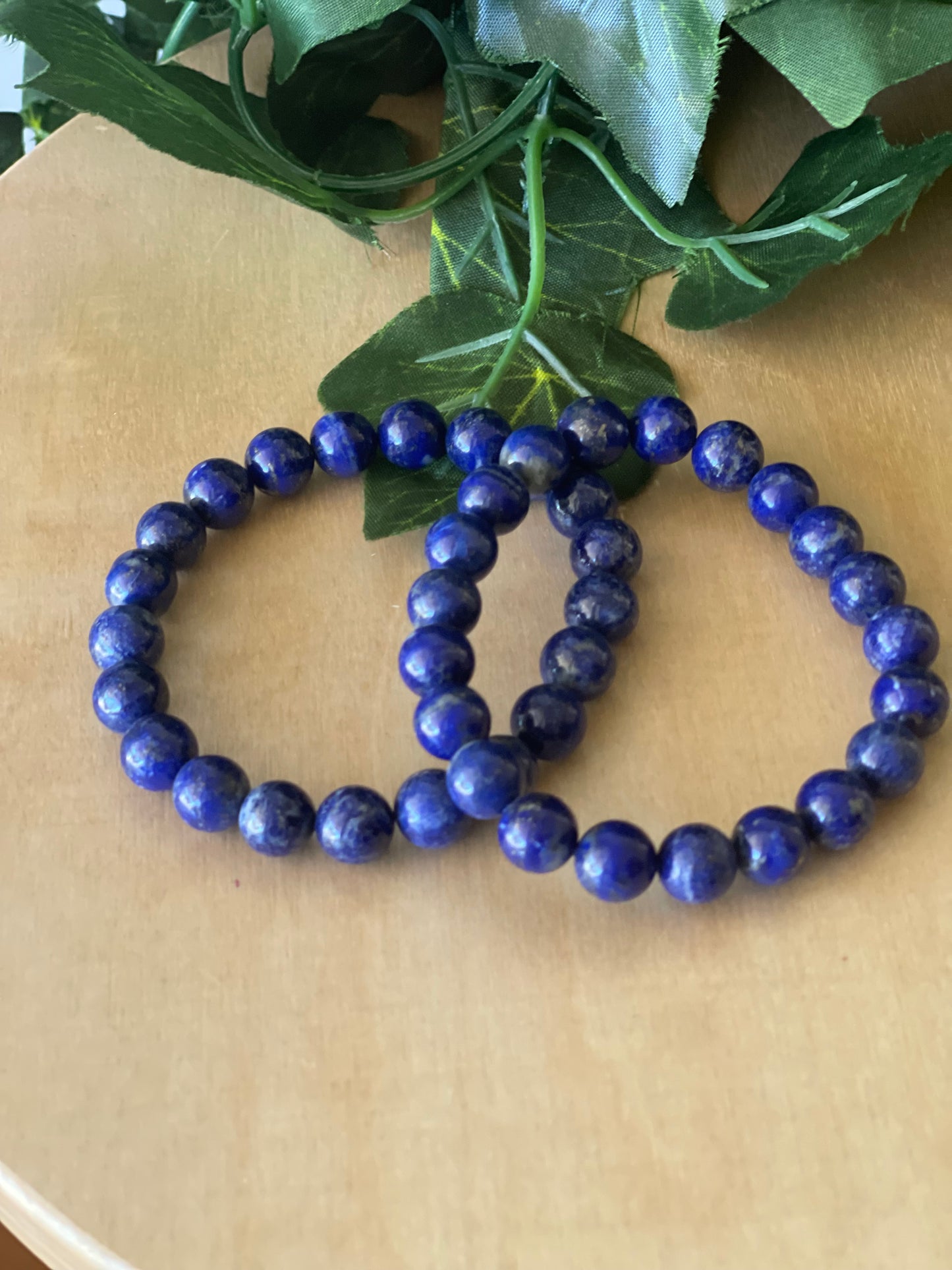 Lapis Lazuli Round Bead Bracelet 8mm