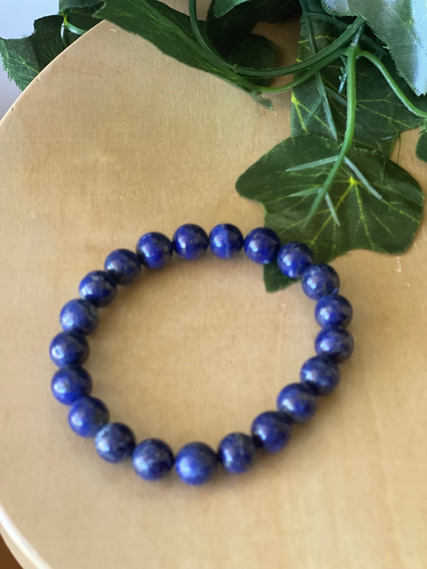 Lapis Lazuli Round Bead Bracelet 8mm