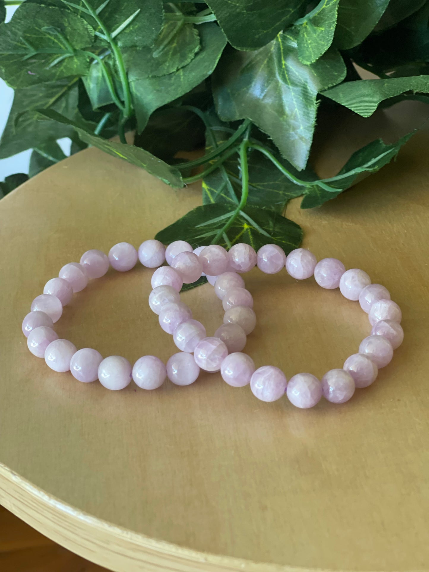 Kunzite Round Bead Bracelet 8mm