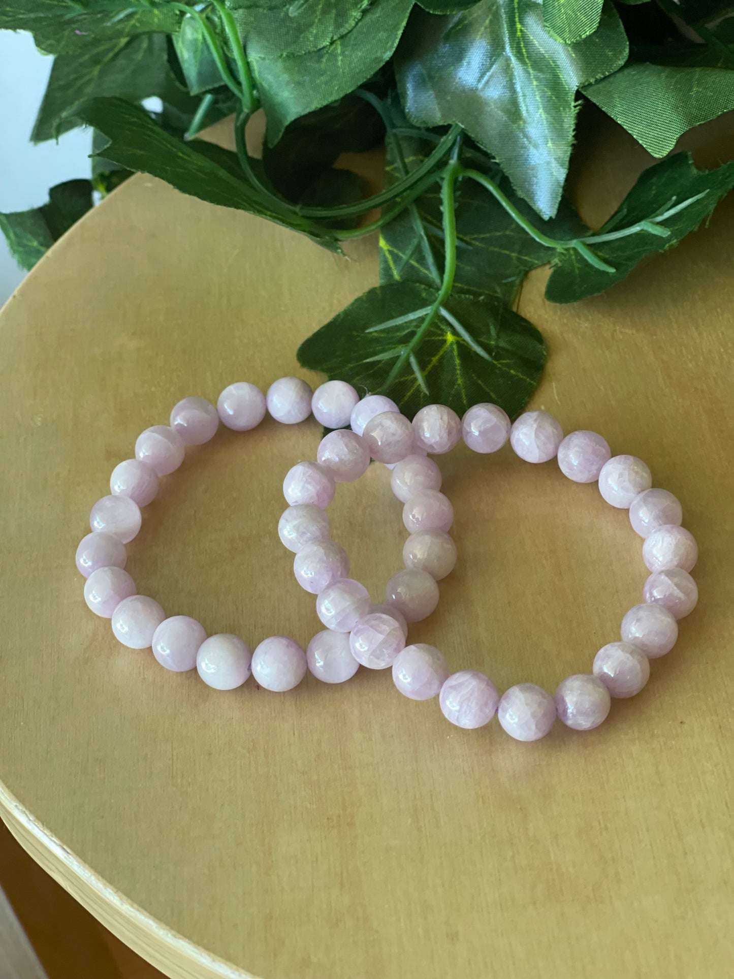 Kunzite Round Bead Bracelet 8mm