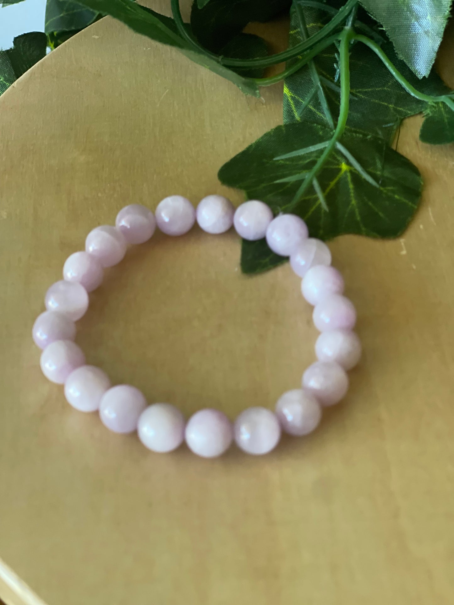 Kunzite Round Bead Bracelet 8mm