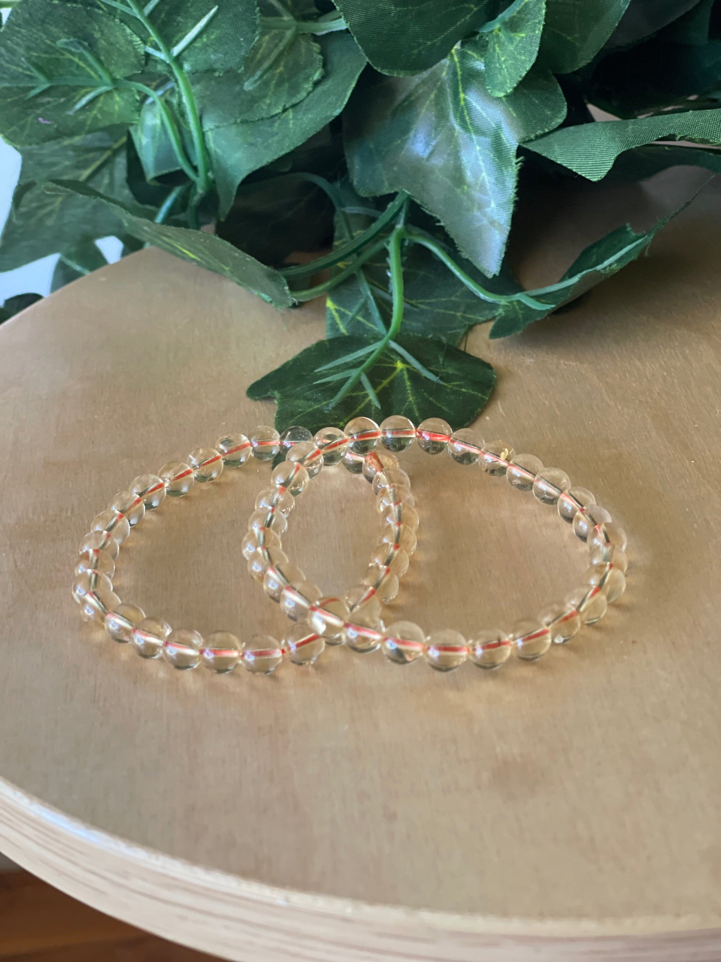 Citrine Round Bead Bracelet - 6mm