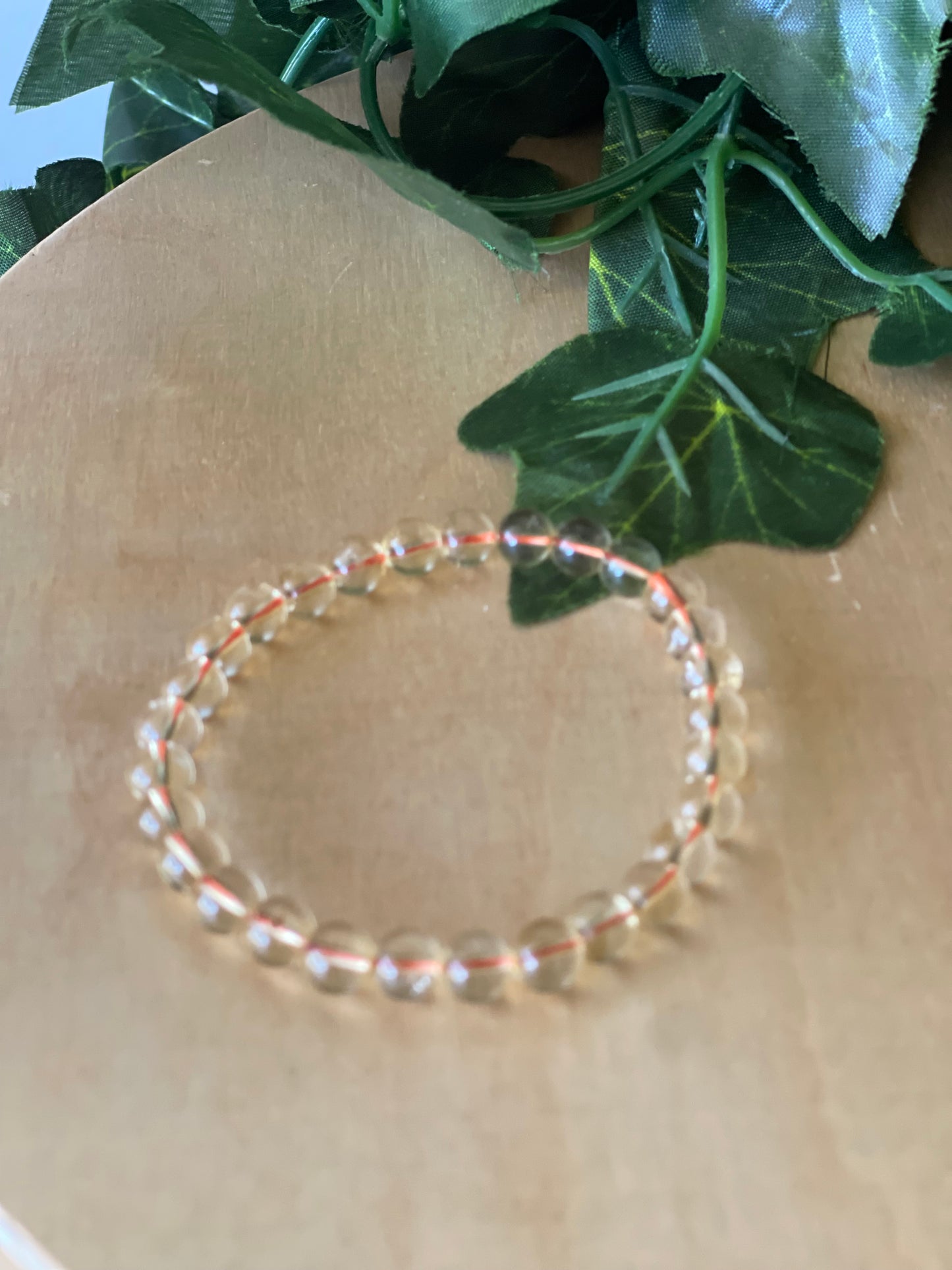 Citrine Round Bead Bracelet - 6mm