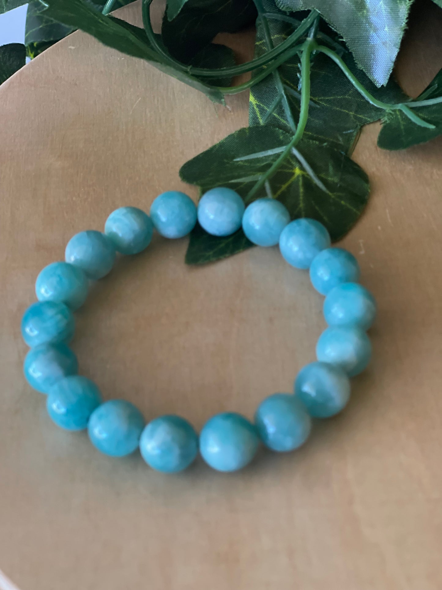 Amazonite Round Bead Bracelet - 10mm