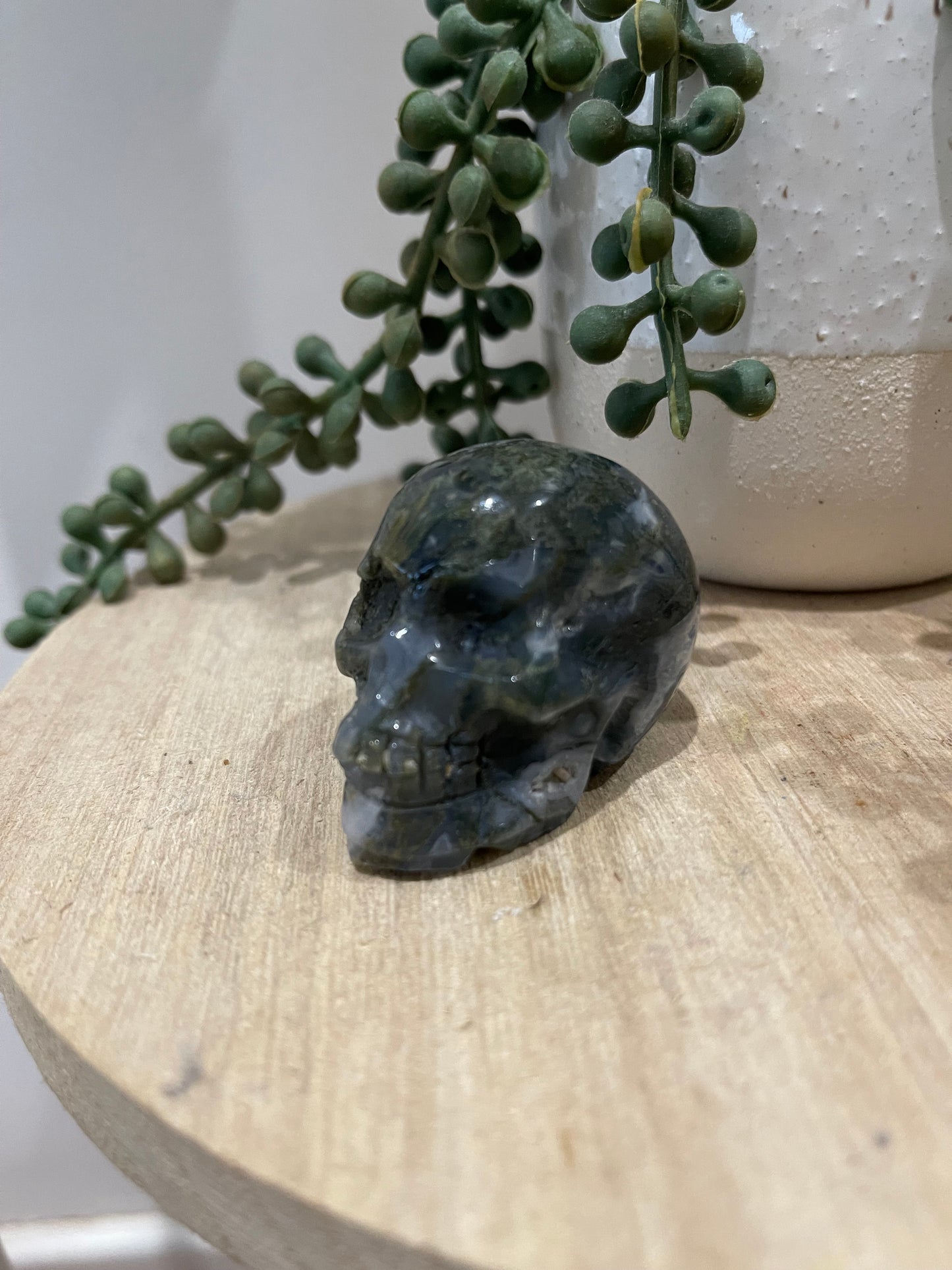 Moss Agate Skull 01