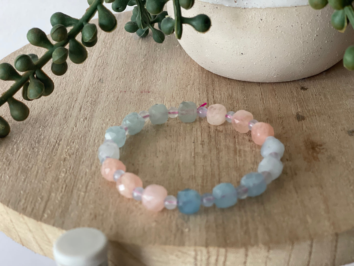 Morganite Faceted Bracelet