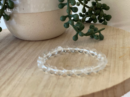 Clear Quartz Round Bead Bracelet 10mm