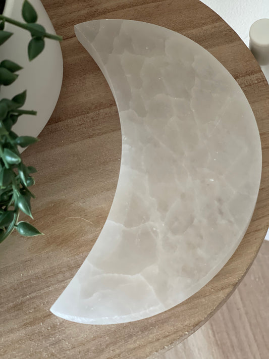 Selenite Moon Charging Plate - Approx 15cm