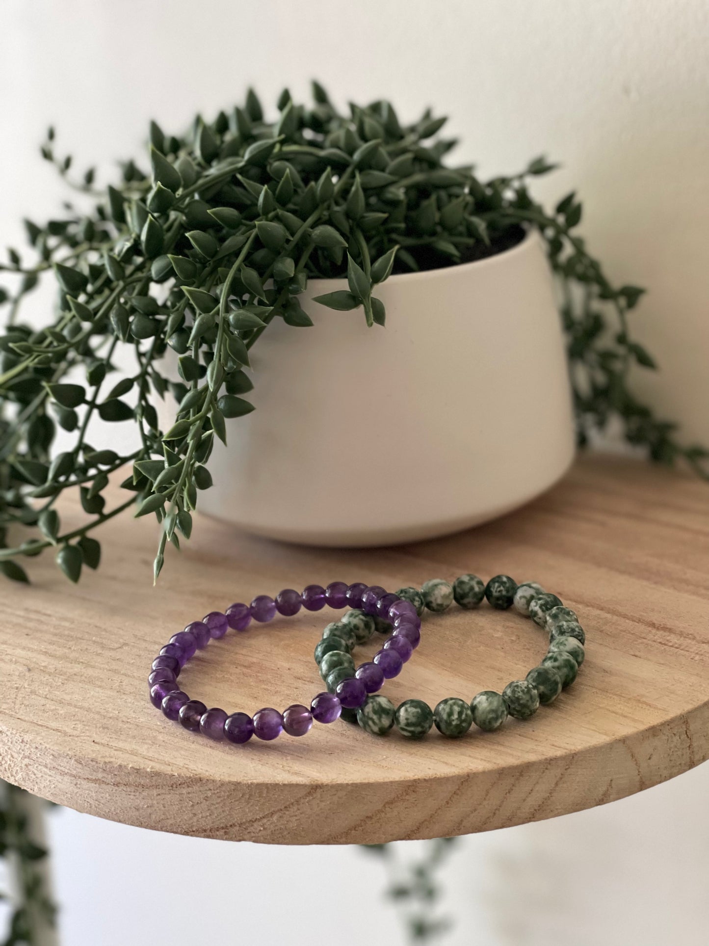 Nan King Jade Round Bead Bracelet 8mm