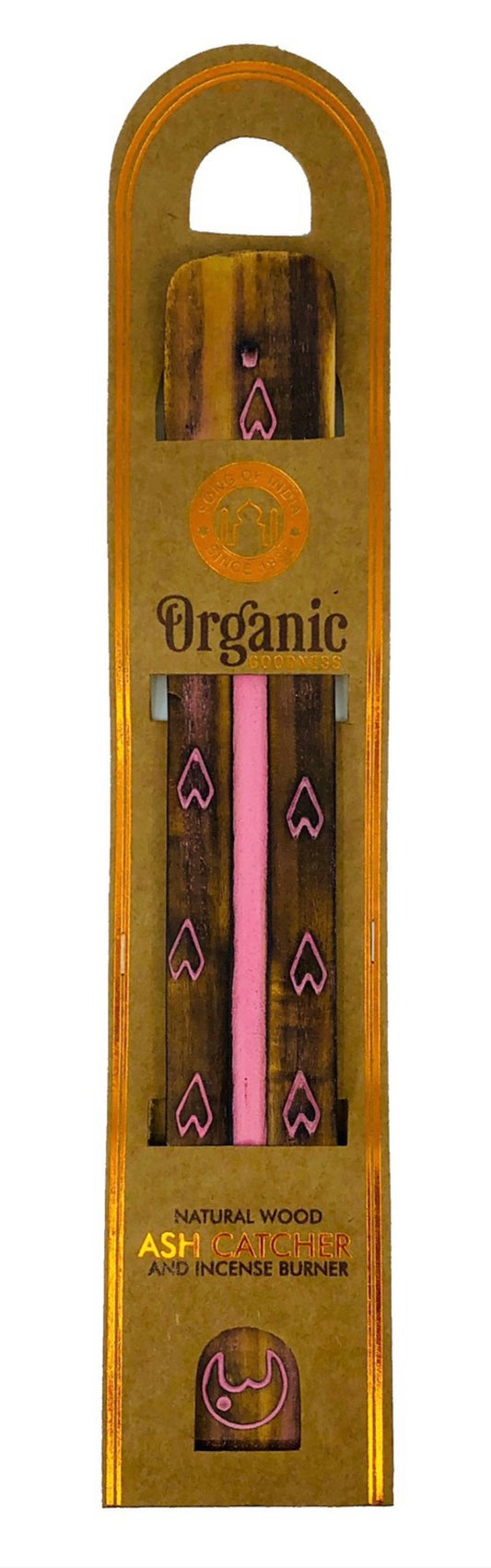 ORGANIC GOODNESS Wooden Incense & Cone Holder - PINK 25cm