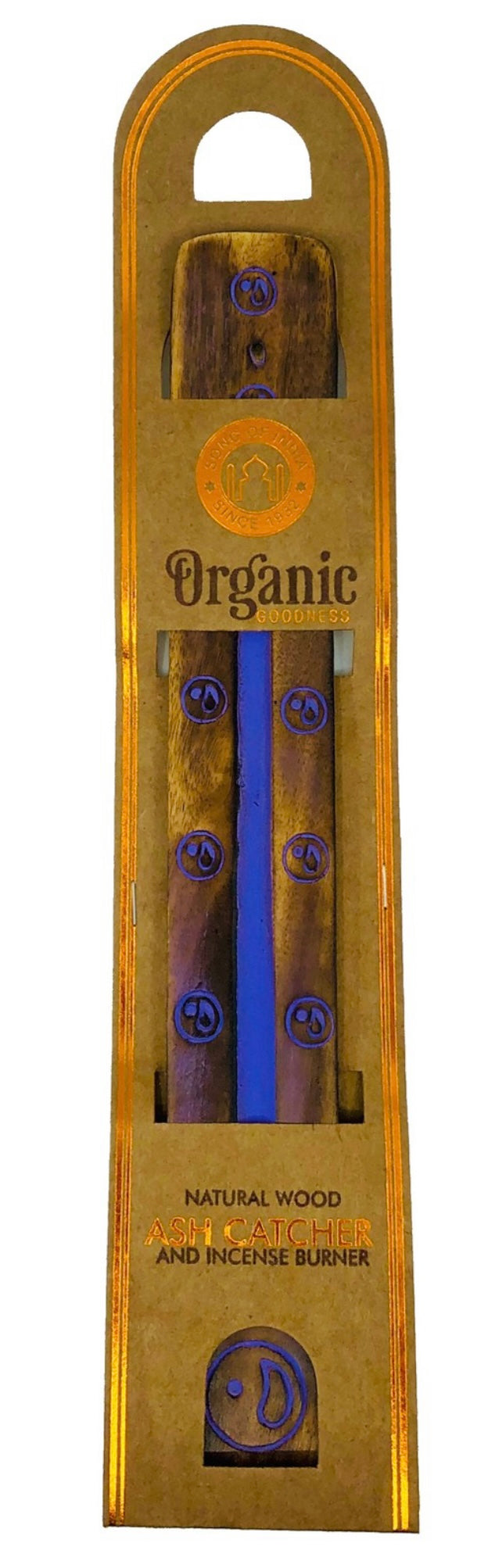 ORGANIC GOODNESS Wooden Incense & Cone Holder - PURPLE 25cm