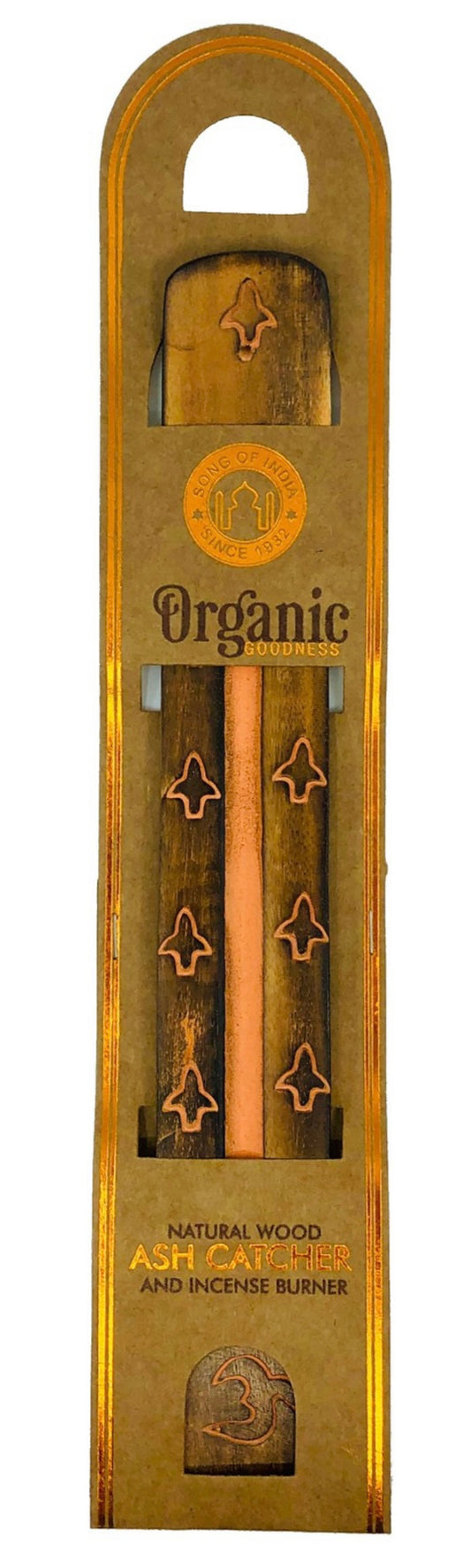 ORGANIC GOODNESS Wooden Incense & Cone Holder - ORANGE 25cm