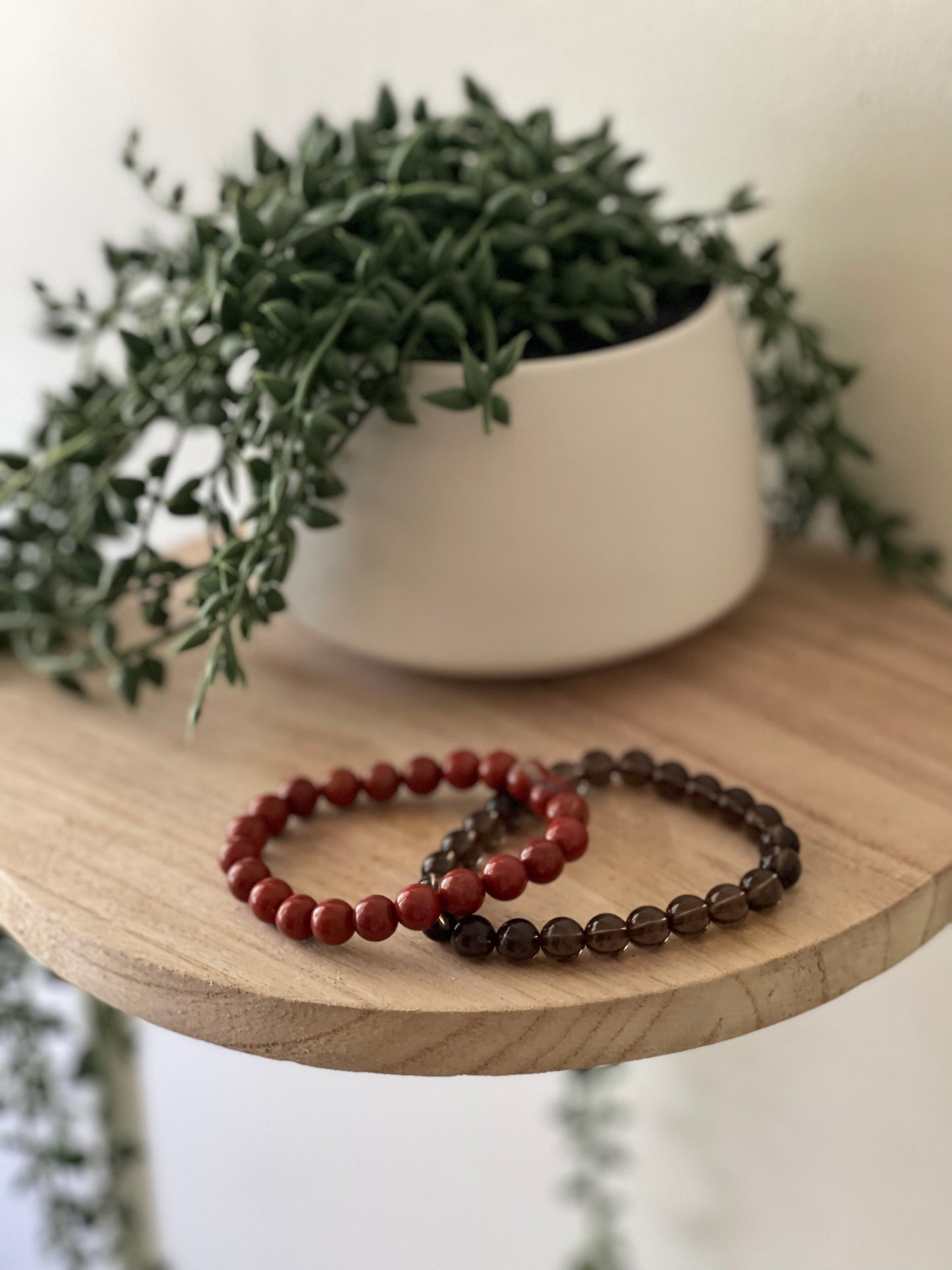 Red Jasper Round Bead Bracelet 8mm