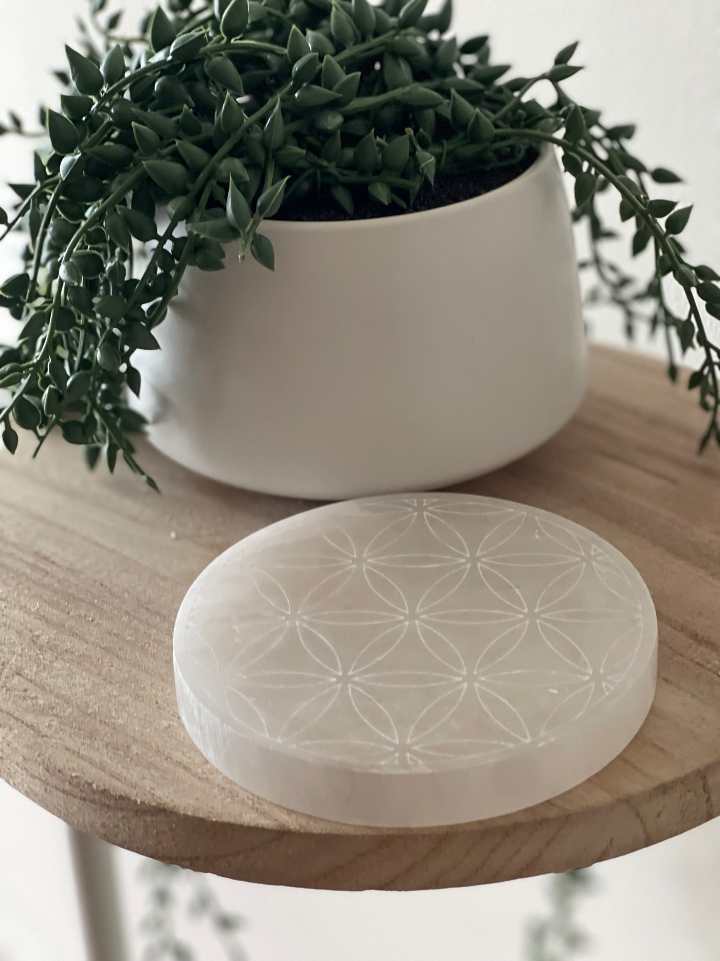 Selenite Flower of Life Grid Charging Plate