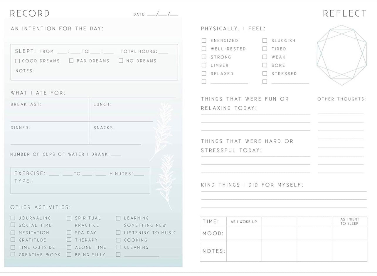 Self-Care: A Day and Night Reflection Journal (90 Days)