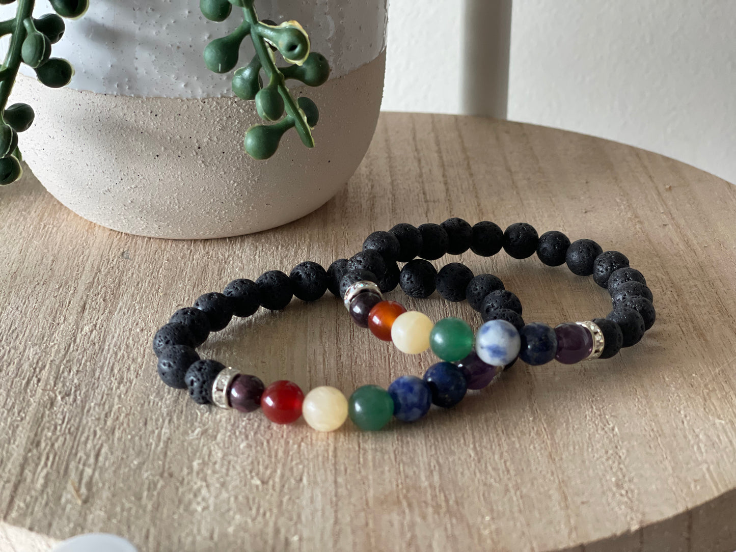 Chakra Lava Bead Bracelet