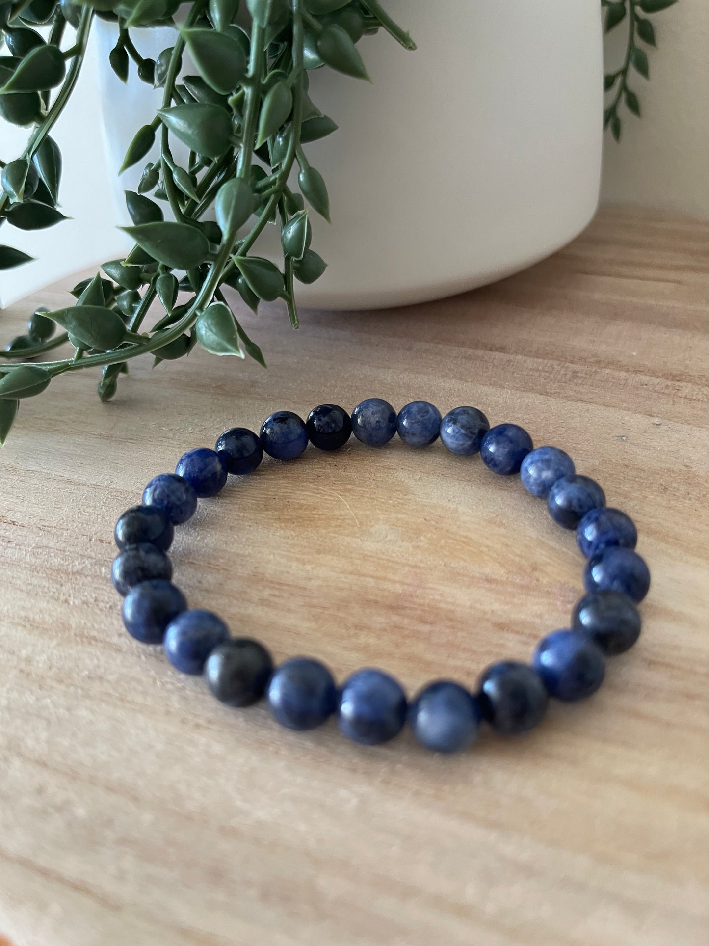 Sodalite Round Bead Bracelet 8mm