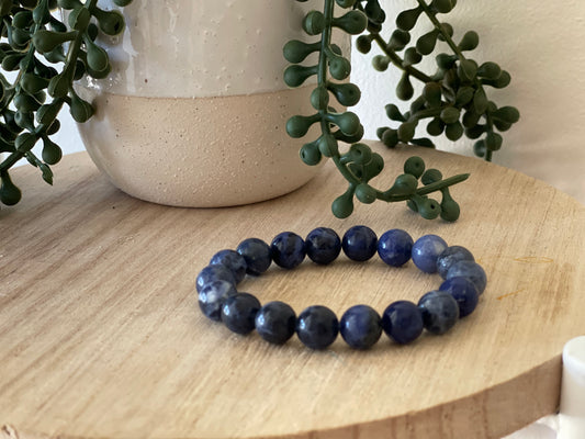 Sodalite Round Bead Bracelet 10mm