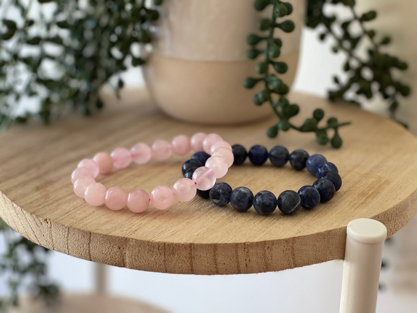 Rose Quartz Round Bead Bracelet 10mm