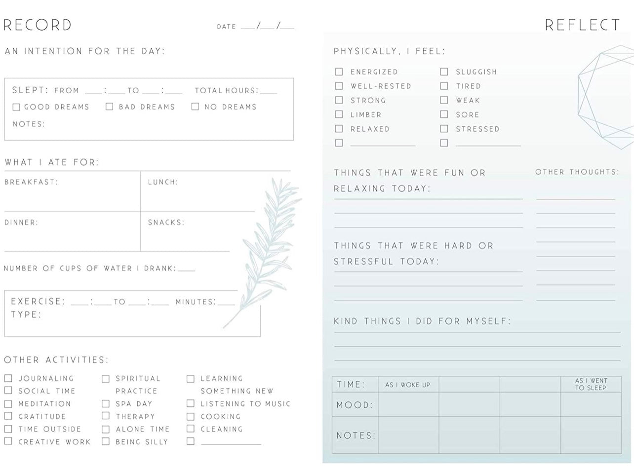 Self-Care: A Day and Night Reflection Journal (90 Days)