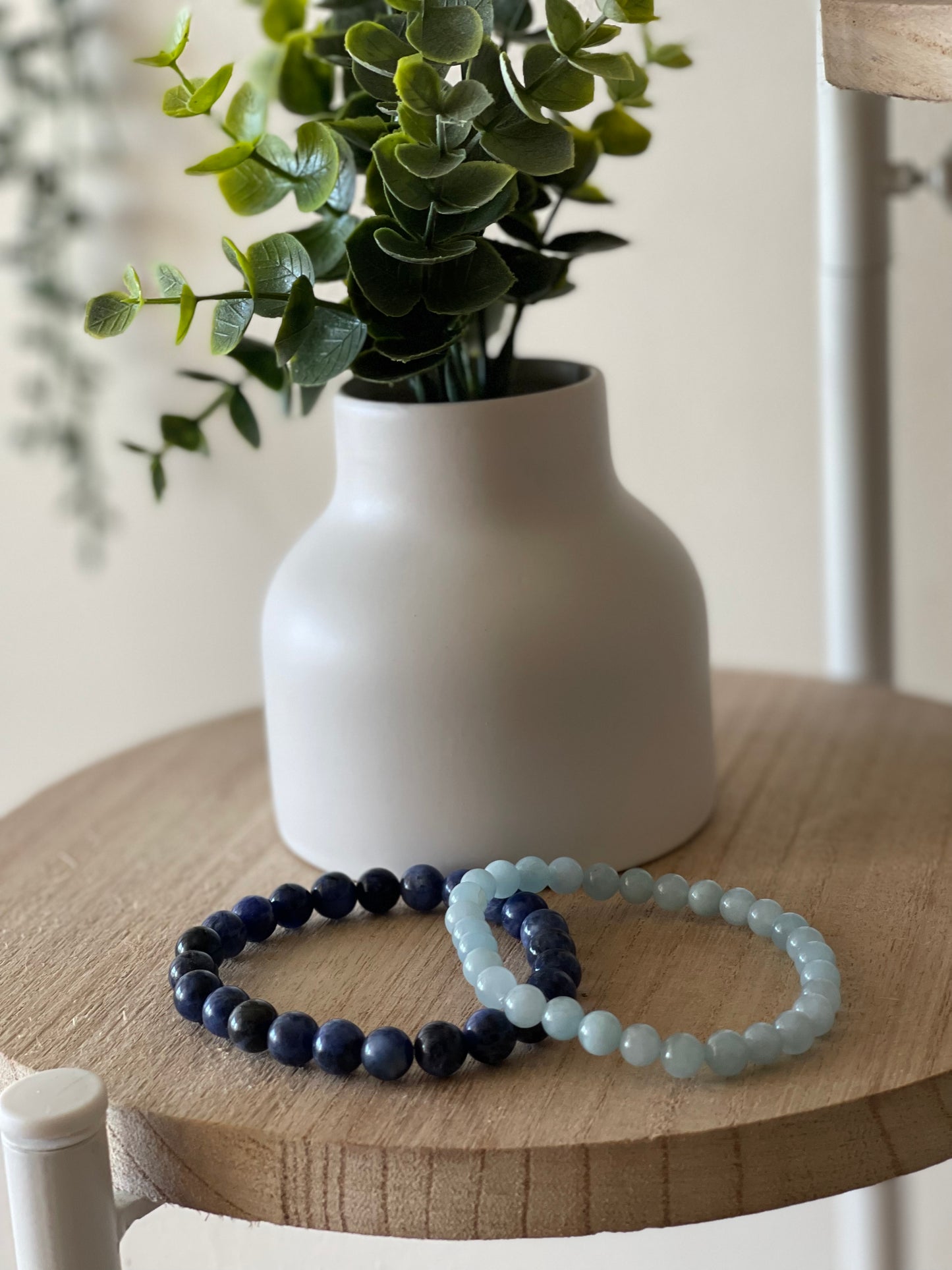 Aquamarine Round Bead Bracelet 6mm