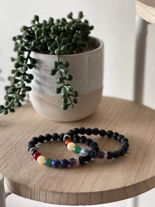 Chakra Lava Bead Bracelet