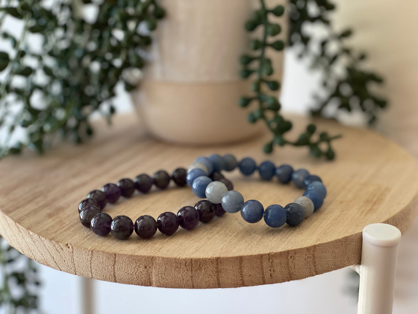 Blue Aventurine Round Bead Bracelet 10mm