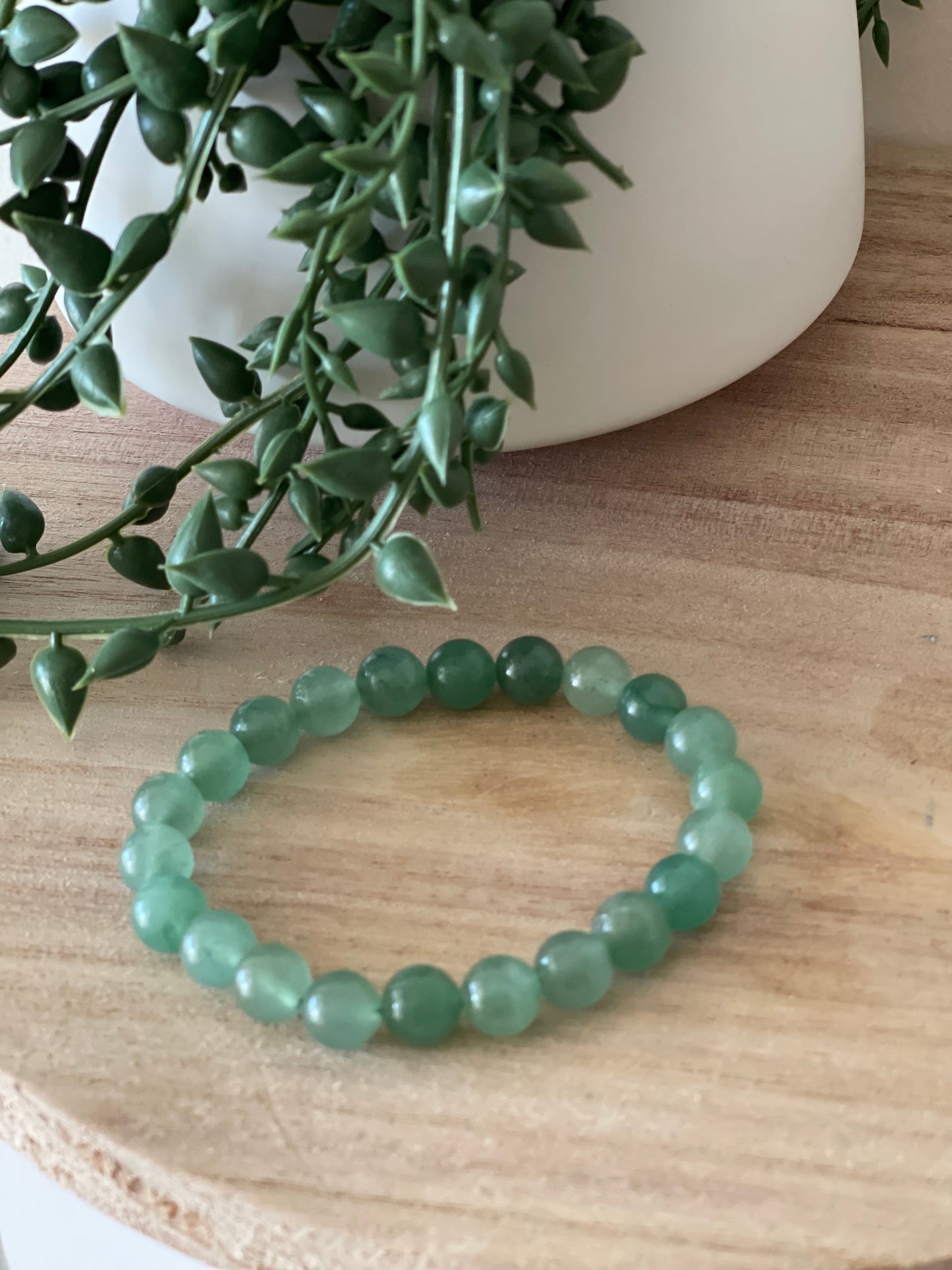 Green Aventurine Round Bead Bracelet 8mm