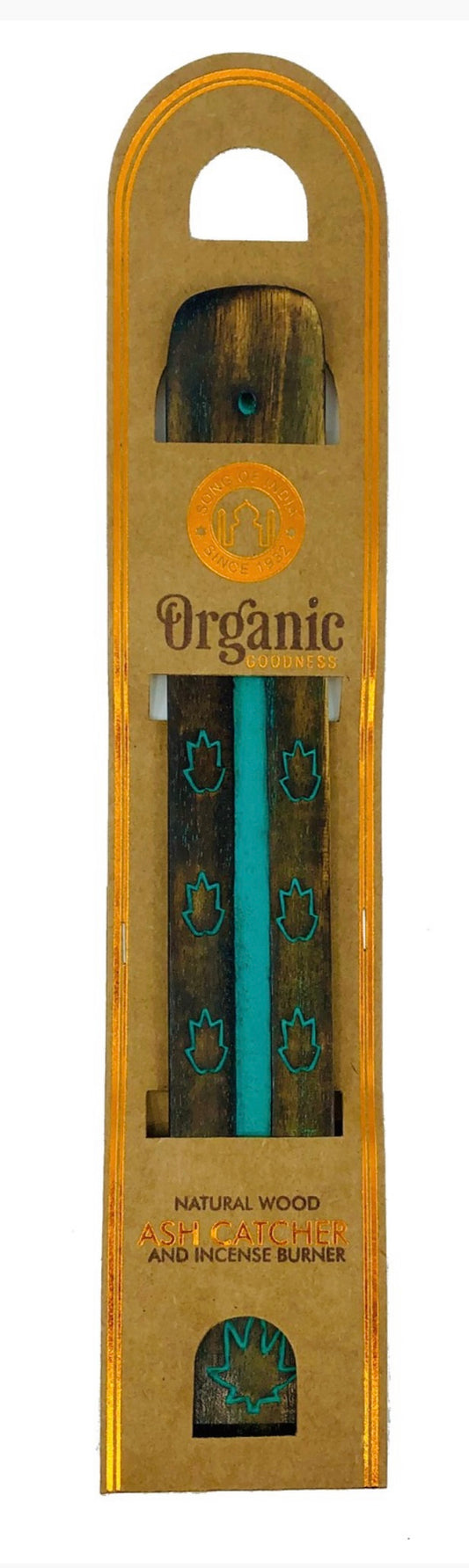 ORGANIC GOODNESS Wooden Incense & Cone Holder - GREEN 25cm