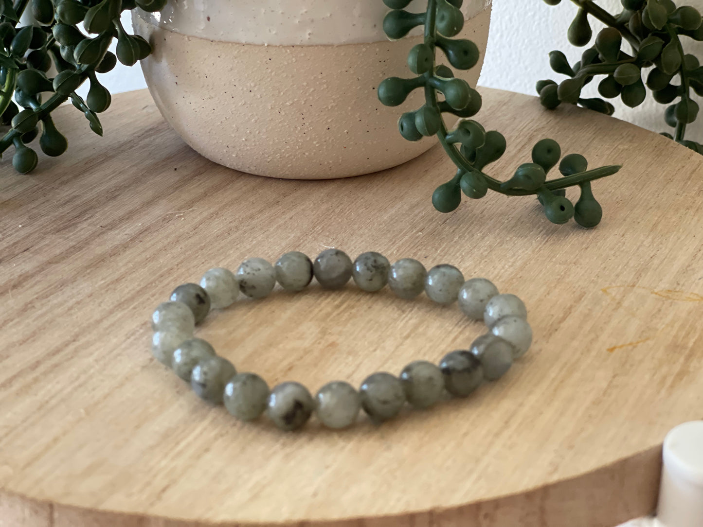 Labradorite Round Bead Bracelet 8mm