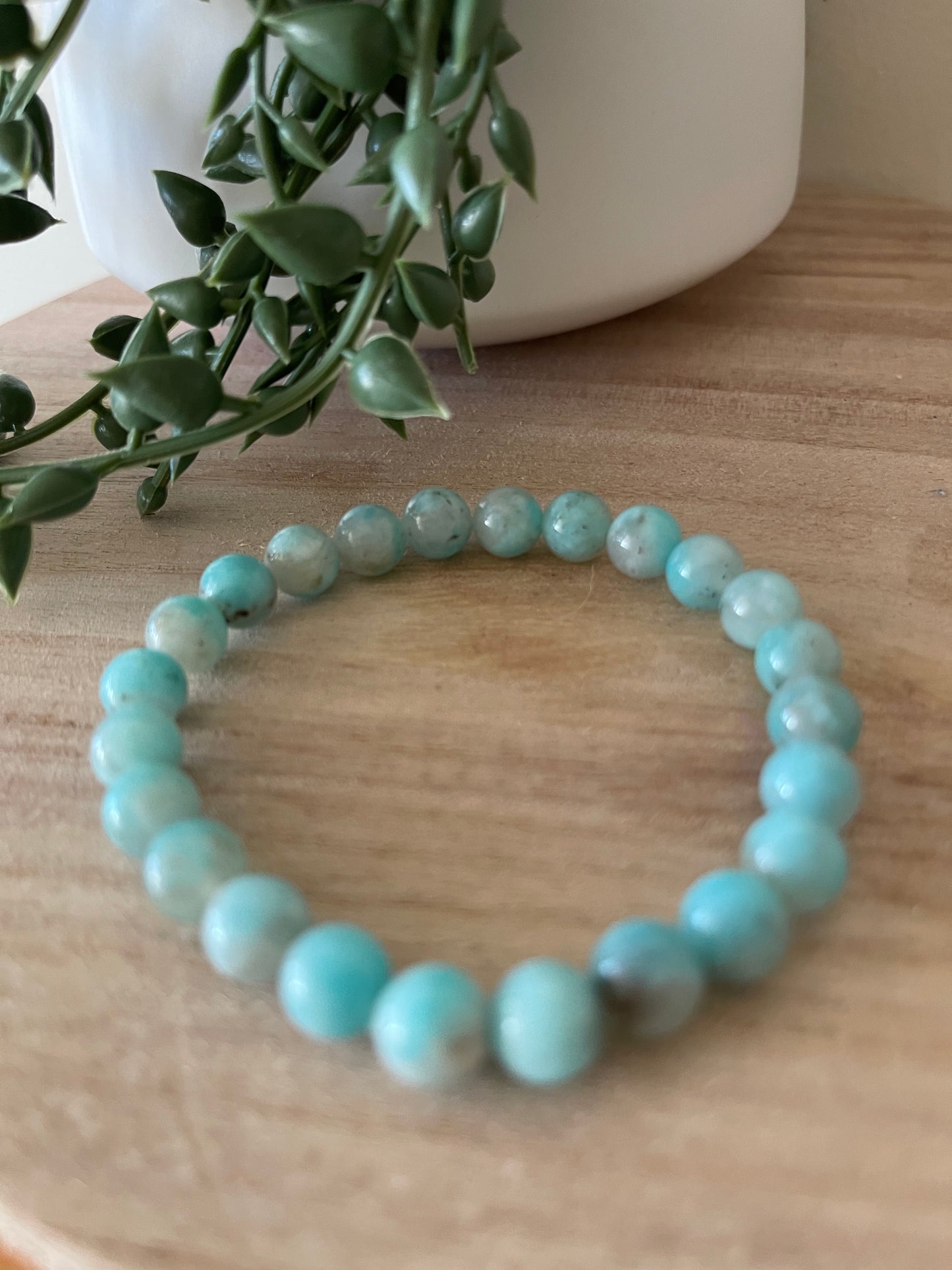 Amazonite Round Bead Bracelet 8mm